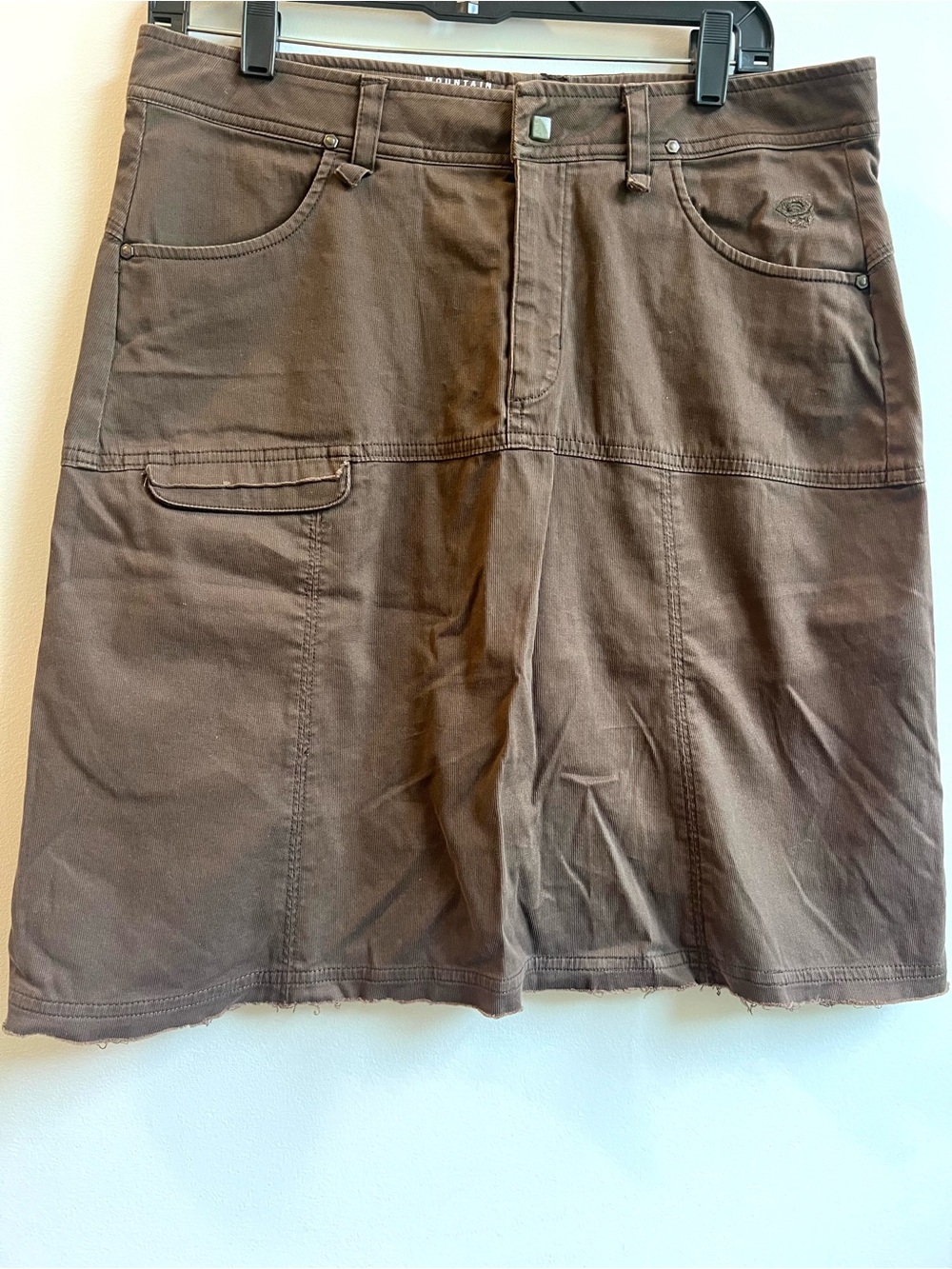 Mountain Hardwear Women's Cargo Dark Brown Rugged Distressed Casual Midi Skirt